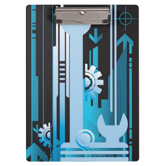 Technischer Halbtonhintergrund 3 Klemmbrett (Vorderseite)