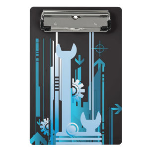 Technischer Halbtonhintergrund 3 Mini Klemmbrett