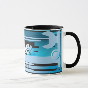 Technischer Halbtonhintergrund 3 Tasse