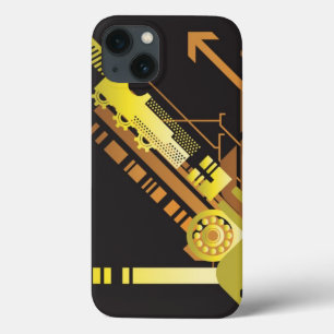 Technischer Halbtonhintergrund 5 iPhone 13 Hülle