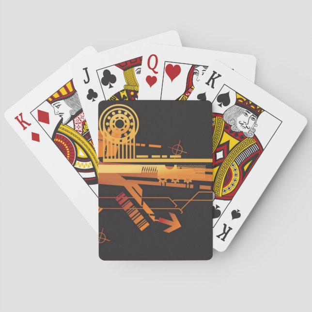 Technischer Halbtonhintergrund 6 Spielkarten (Rückseite)