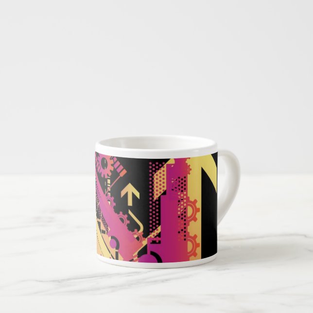 Technischer Halbtonhintergrund 7 Espressotasse (Vorderseite Rechts)