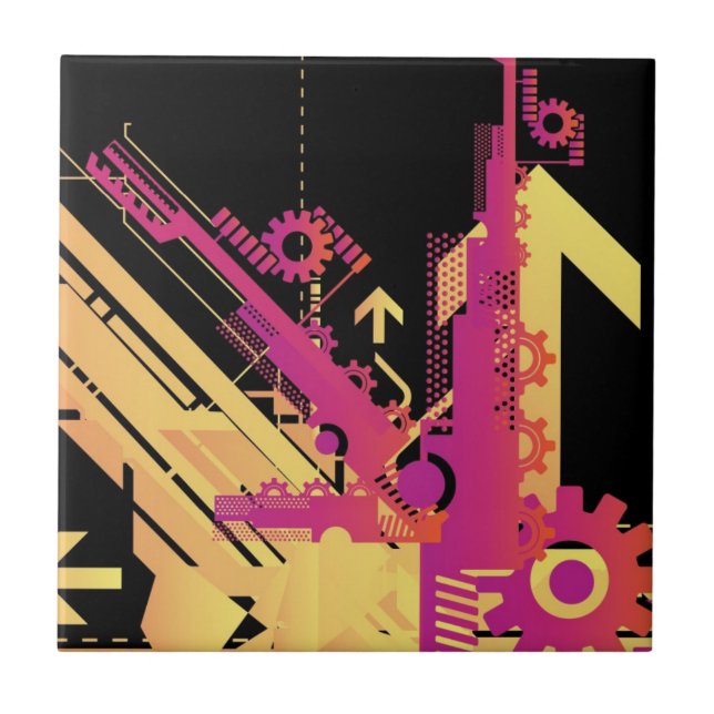 Technischer Halbtonhintergrund 7 Fliese (Vorderseite)