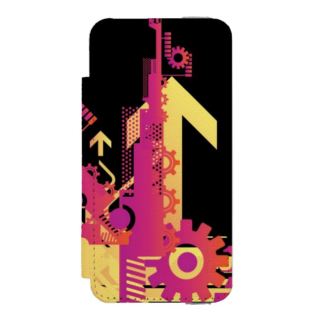 Technischer Halbtonhintergrund 7 Incipio iPhone Geldbeutel-Hülle (Folio Vorderseite)