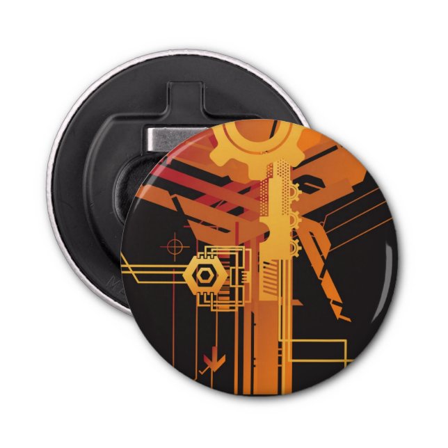 Technischer Halbtonhintergrund Flaschenöffner (Vorderseite)