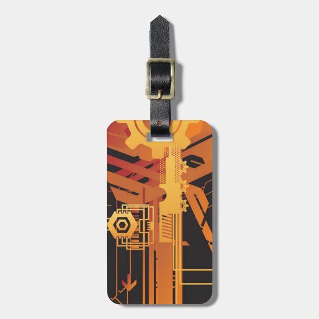 Technischer Halbtonhintergrund Gepäckanhänger (Vorderseite vertikal)