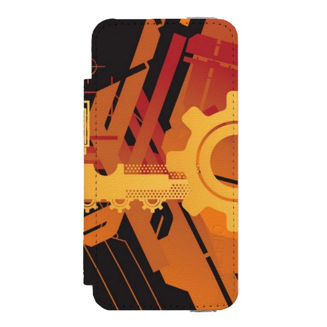 Technischer Halbtonhintergrund Incipio iPhone Geldbeutel-Hülle (Folio Vorderseite)