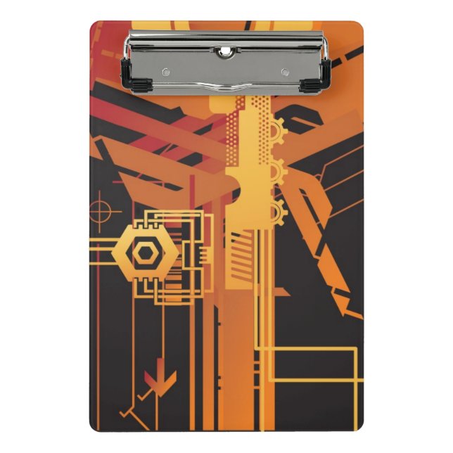 Technischer Halbtonhintergrund Mini Klemmbrett (Vorderseite)