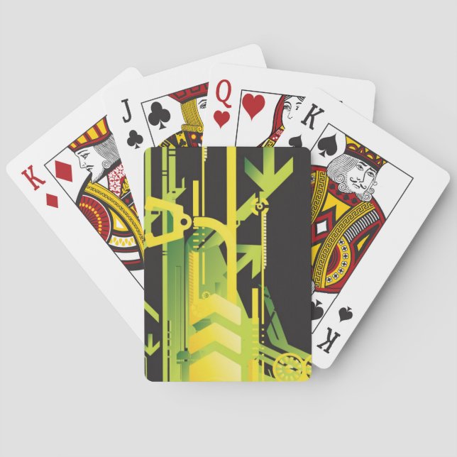 Technischer Hintergrund 4 Spielkarten (Rückseite)