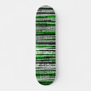 Technischer Niedergang - Schwarz und Weiß auf Grün Skateboard