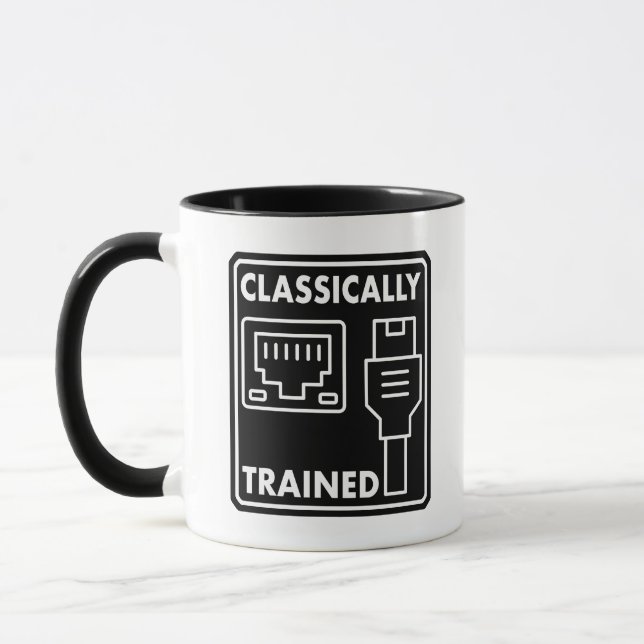 Technischer Retro für klassisch trainiertes Ethern Tasse (Links)