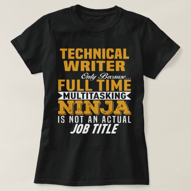 Technischer Schriftsteller T-Shirt (Design vorne)