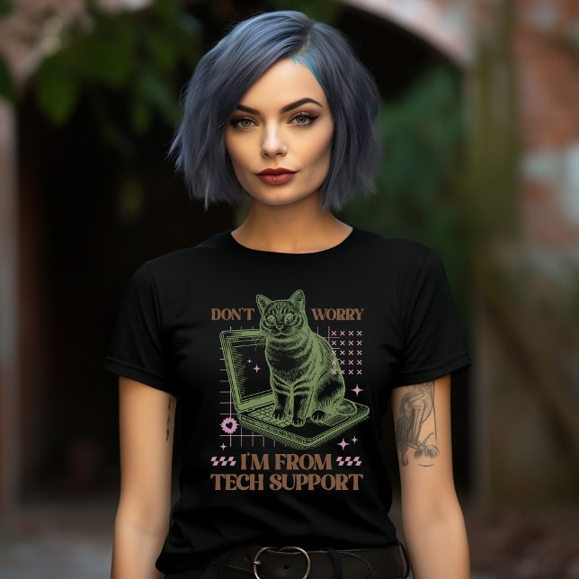 Technischer Support Cat Computer T-Shirt (Von Creator hochgeladen)