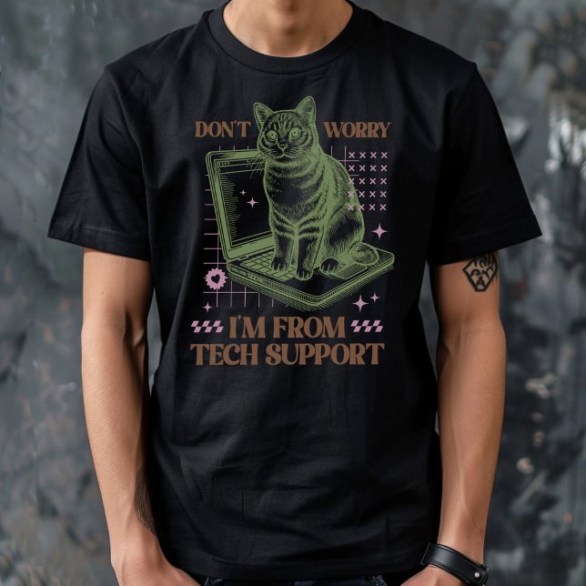 Technischer Support Cat Computer T-Shirt (Von Creator hochgeladen)