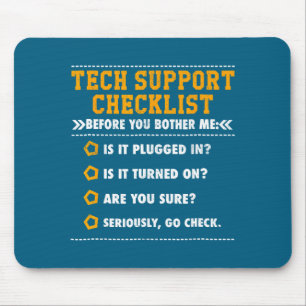 Technischer Support-Checkliste Computer-Geek Mousepad