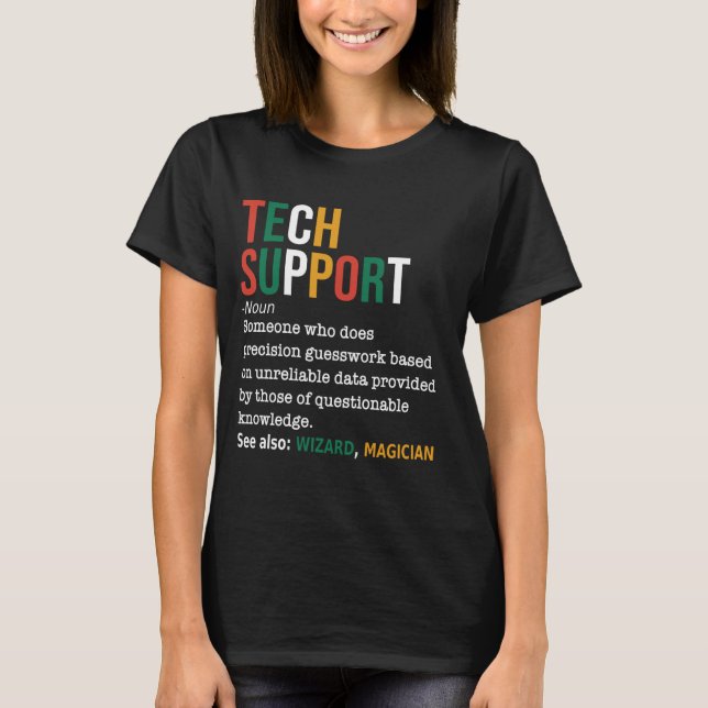 Technischer Support Definition Noul Funny Tech Sup T-Shirt (Vorderseite)