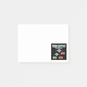 Technischer Support-Flussdiagramm-Humor für Helpde Post-it Klebezettel