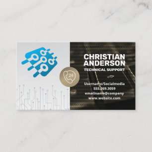 Technischer Support   Mikrochip   Call Center Visitenkarte