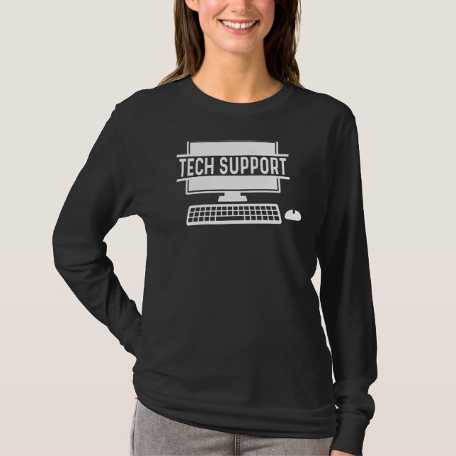 Technischer Support mit Computer und Maus T-Shirt (Vorderseite)