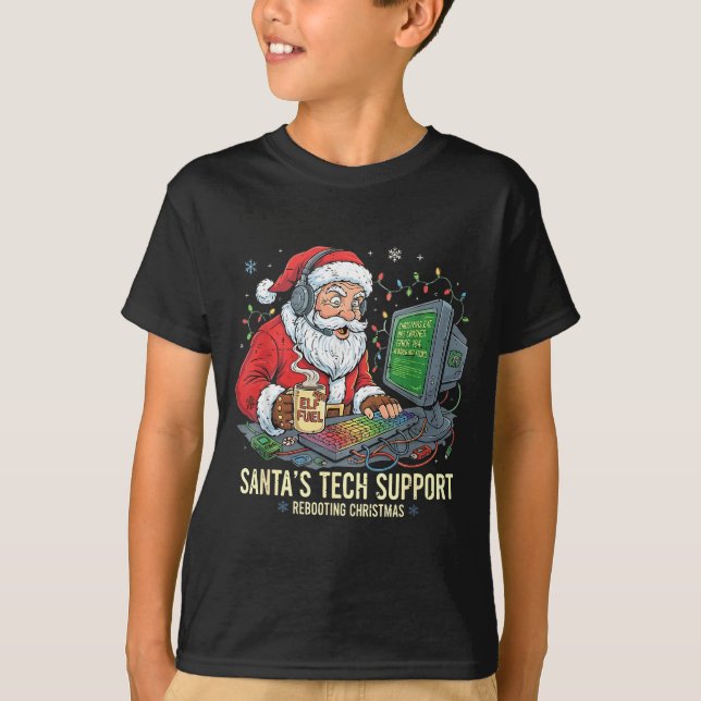 Technischer Support startet Computer-Santa neu Spa T-Shirt (Vorderseite)