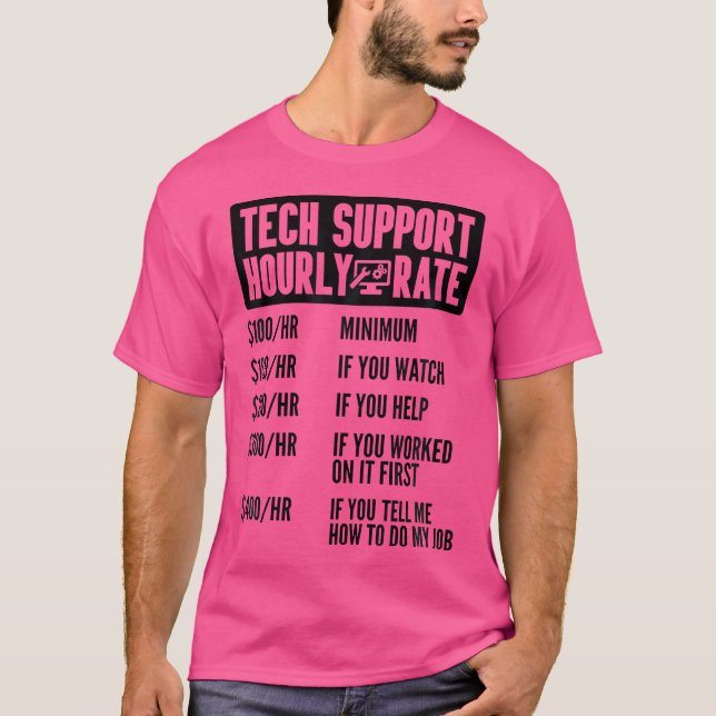 Technischer Support Stundensatz IT Computerreparat T-Shirt (Vorderseite)