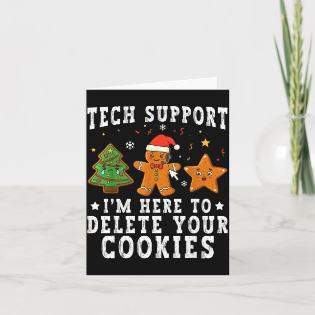 Technischer Support Weihnachten Ich bin hier, um I Karte (Vorderseite)