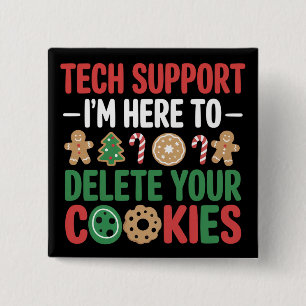 Technischer Support Weihnachtskekse Lustige Arbeit Button