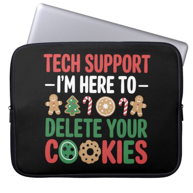 Technischer Support Weihnachtskekse Lustige Arbeit Laptopschutzhülle (Vorderseite)