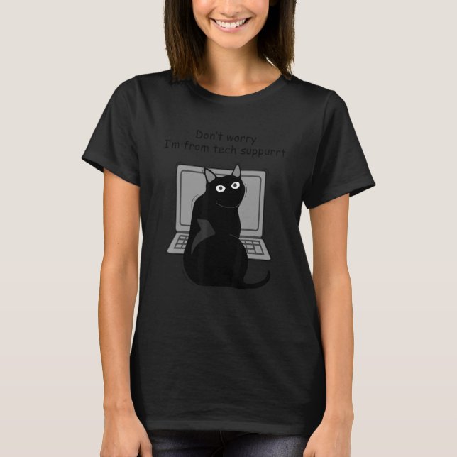 Technischer Suppurrt  Katze sitzt gerne auf der La T-Shirt (Vorderseite)