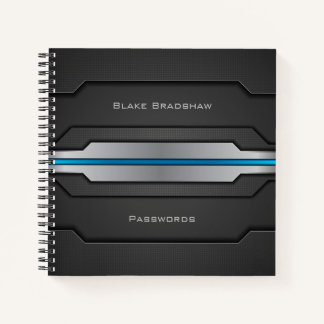 Technisches Design mit blauen und benutzerdefinier Notizbuch