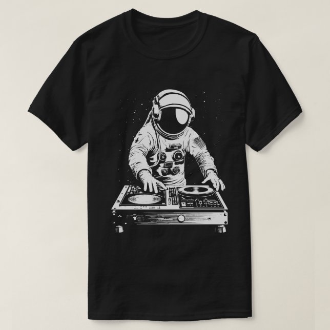 Techno Astronaut DJ Disco Electronic EDM Music T-Shirt (Design vorne)