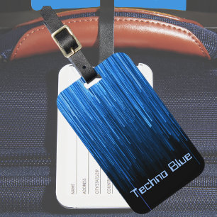 Techno Blue High-Tech Cyberspace Personalisiert Gepäckanhänger