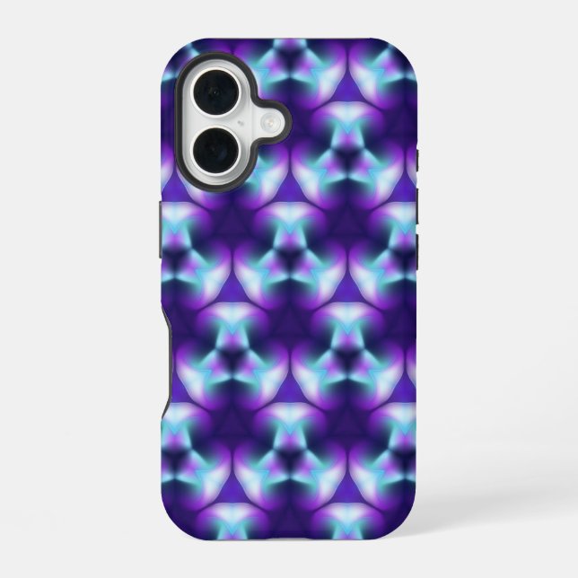 Techno Blue iPhone 16 Hülle (Rückseite)