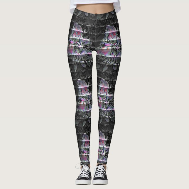 Techno-Blumenstrauß  Leggings (Vorderseite)