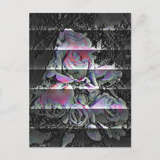 Techno-Blumenstrauß Postkarte (Vorderseite)