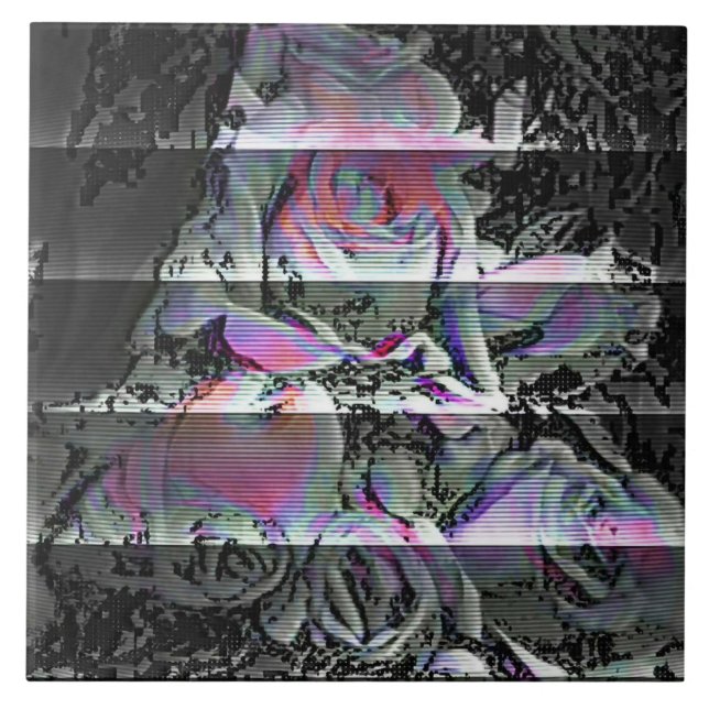 Techno Bouquet Keramik Tile Fliese (Vorderseite)