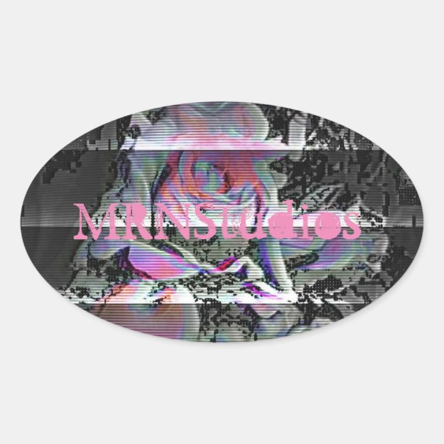 Techno Bouquet      Ovaler Aufkleber (Vorderseite)