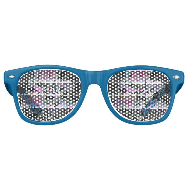 Techno Bouquet Retro-Sonnenbrille Partybrille (Vorderseite)