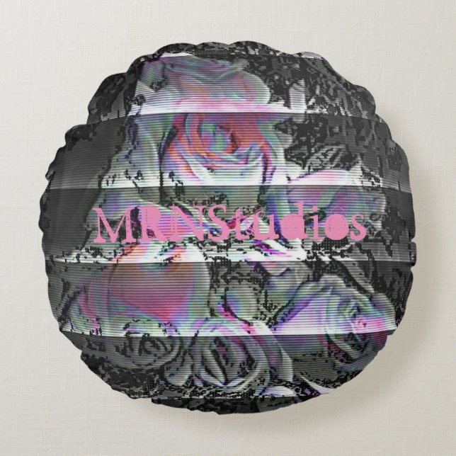 Techno Bouquet Round Pillow Rundes Kissen (Vorderseite)