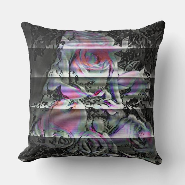 Techno Bouquet Throw Kissen (Vorderseite)