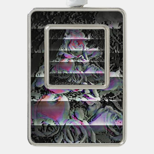 Techno Bouquet Weihnachtsdekoration Rahmen-Ornament Silber (Vorderseite)