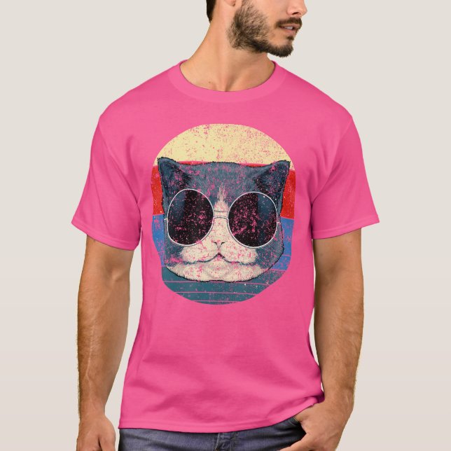 Techno Cat Dub Step Electro Music Synthesizer T-Shirt (Vorderseite)
