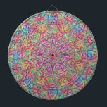 Techno Color Vintages Fraktal Kaleidoskop Dartscheibe<br><div class="desc">Machen Sie sich cooler mit einem farbenfrohen,  funky-groovy Metallkäfig-Dartboard!</div>