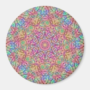Techno Color Vintages Fraktal Kaleidoskop Magnet