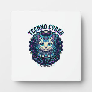 Techno Cyber Cat Lustiges Katzenliebhaber-Design - Fotoplatte