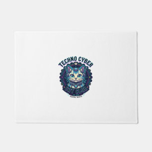 Techno Cyber Cat Lustiges Katzenliebhaber-Design - Fußmatte