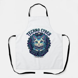 Techno Cyber Cat Lustiges Katzenliebhaber-Design - Schürze