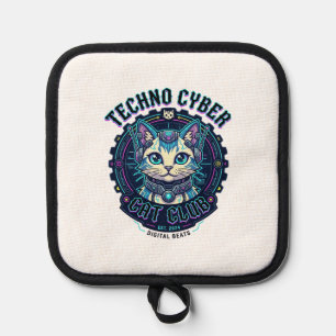 Techno Cyber Cat Lustiges Katzenliebhaber-Design - Topflappen