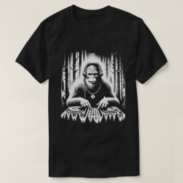 Techno DJ Bigfoot Disco Electronic EDM Music Funny T-Shirt