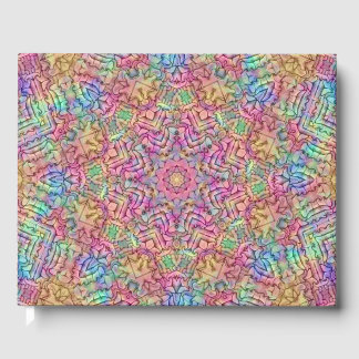Techno-Farben-Vintage-Fraktal-Kaleidoskop Gästebuch